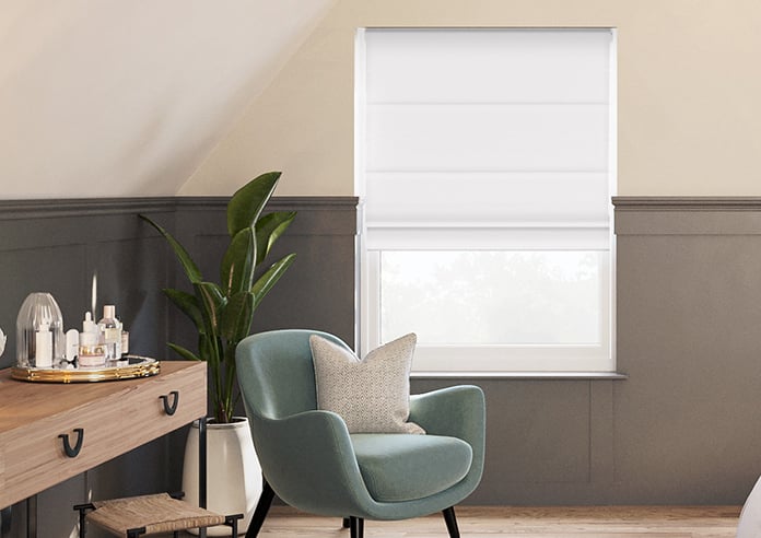 Atina (Blackout), Bright White - Motorised Roman Blind - Image 3